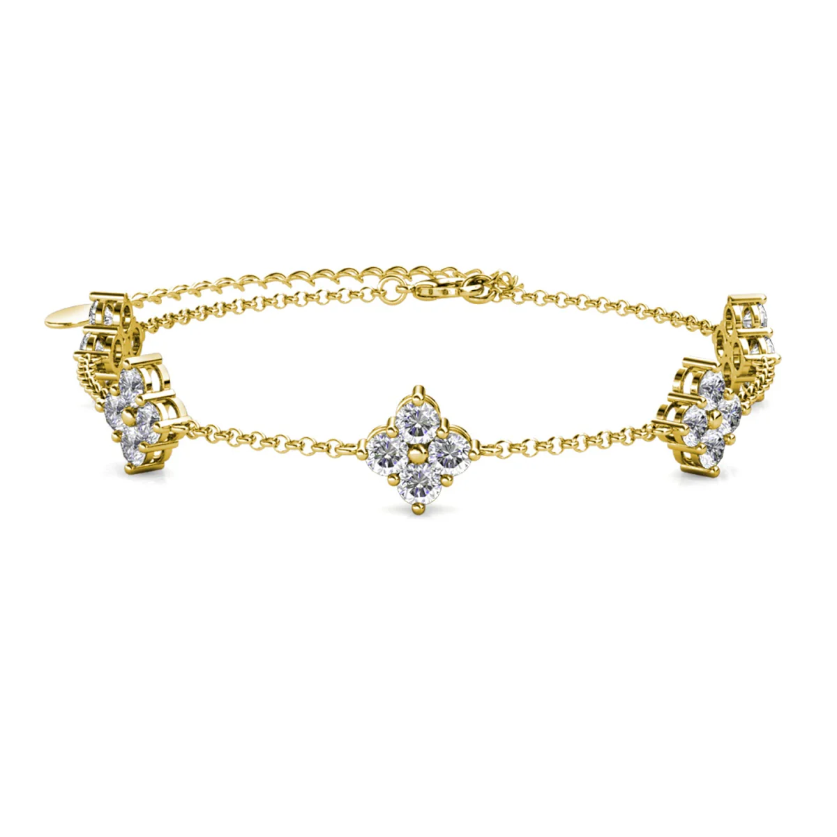 Adeline 18k White Gold Plated Station Bracelet with Swarovski Crystals - Image 10