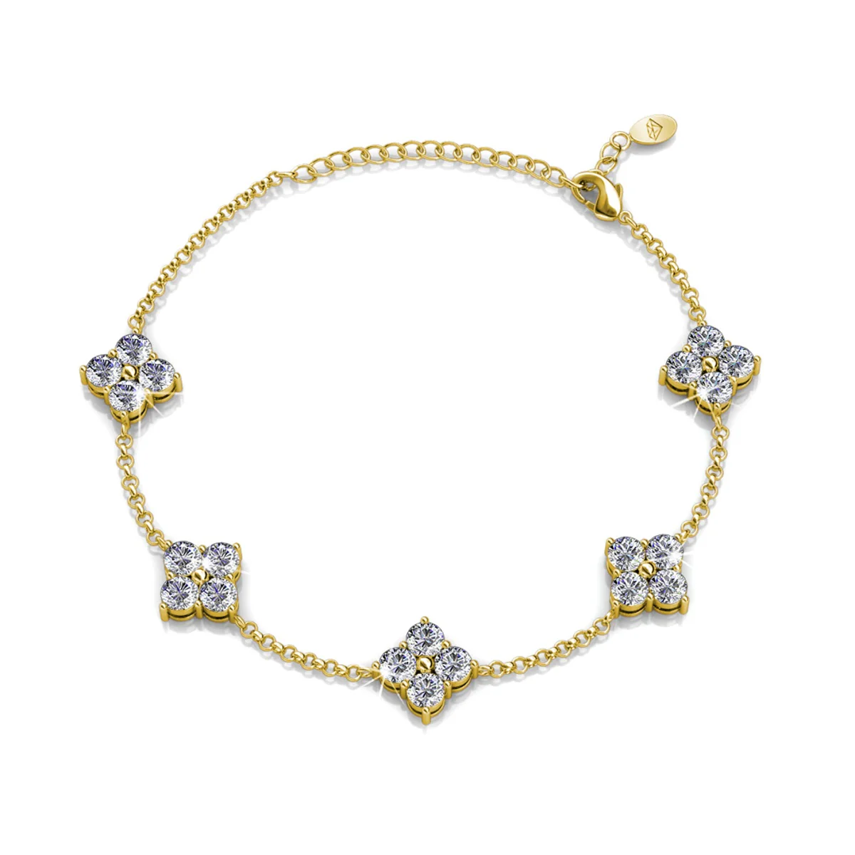 Adeline 18k White Gold Plated Station Bracelet with Swarovski Crystals - Image 12