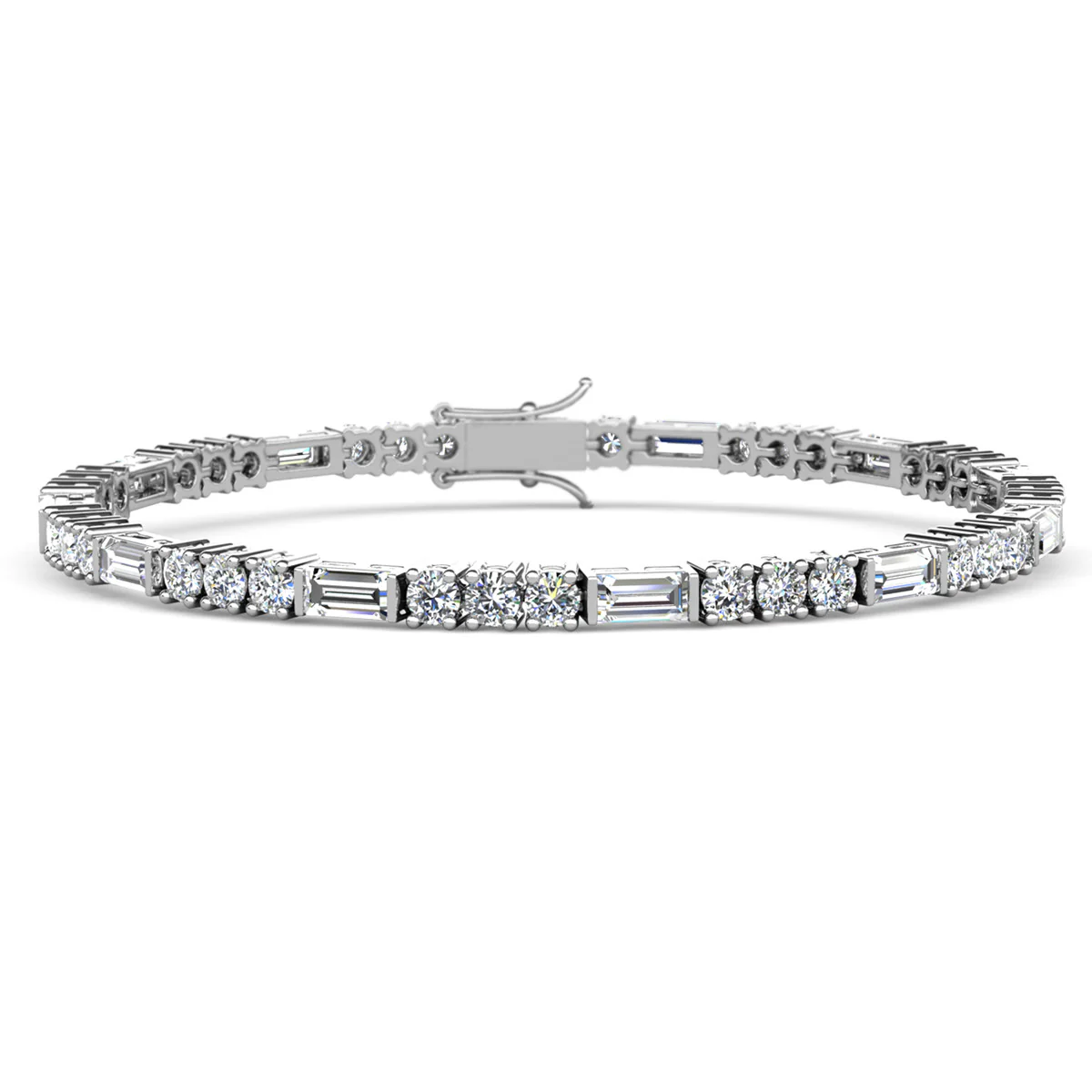 Adrianna 18k White Gold Plated Tennis Bracelet with Swarovski Crystals