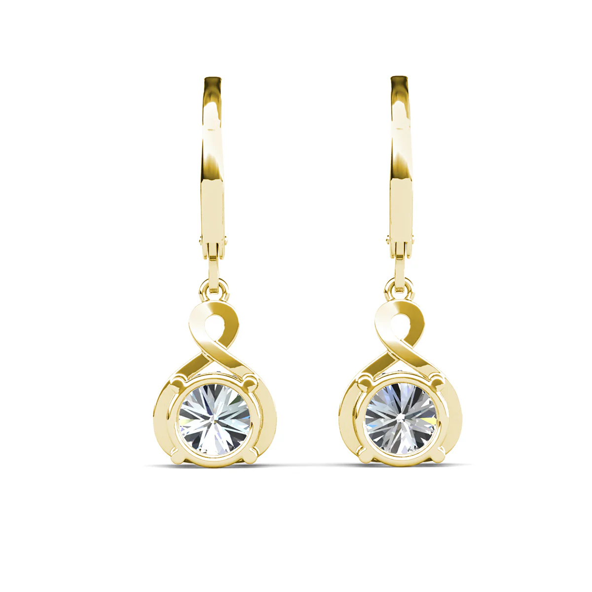 Alessandra 18k White Gold Plated Infinity Drop Earrings with Simulated Diamond Crystals - Image 19