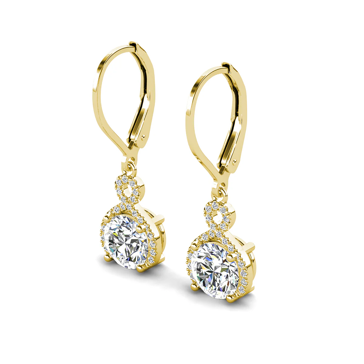 Alessandra 18k White Gold Plated Infinity Drop Earrings with Simulated Diamond Crystals - Image 20