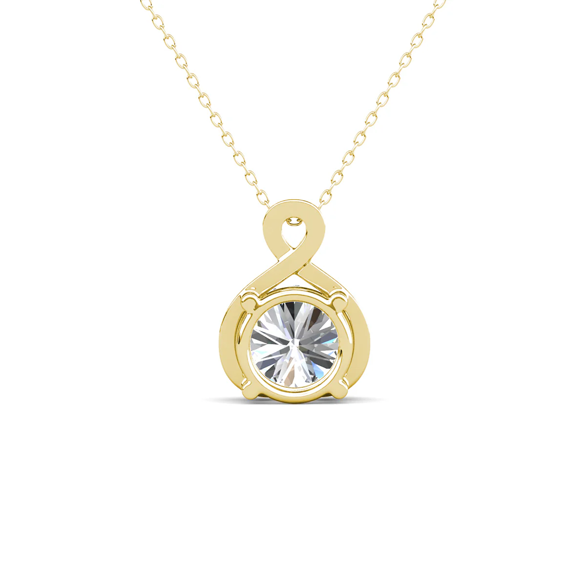 Alessandra 18k White Gold Plated Infinity Halo Pendant Necklace with Simulated Diamond Crystals (3 Pair Set) - Image 15