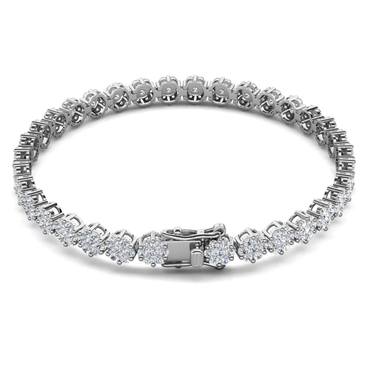 Ally 18k White Gold Plated Tennis Bracelet with Simulated Diamond Crystals - Image 8