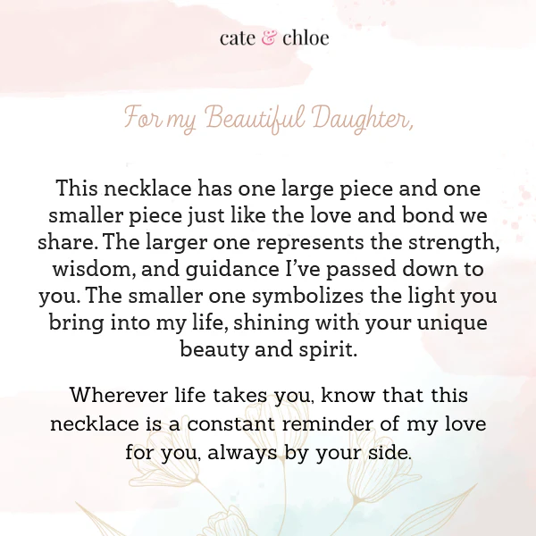 Amorette 18k White Gold Plated Necklace with Swarovski Crystals & Heartfelt Message for Daughter - Image 2