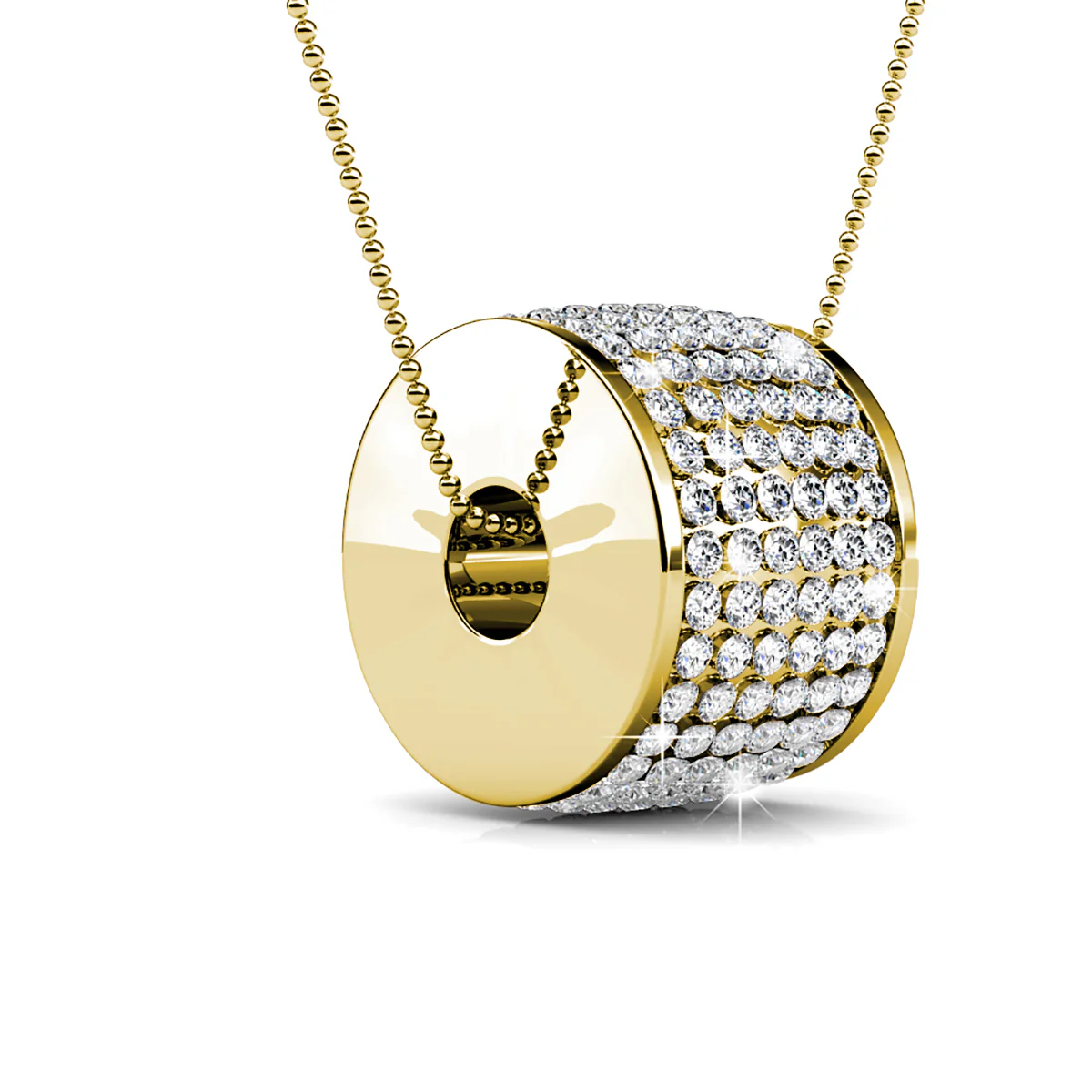 Anabelle 18k White Gold Plated Pendant Necklace with Swarovski Crystals - Image 10