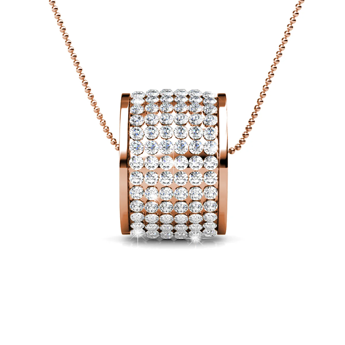 Anabelle 18k White Gold Plated Pendant Necklace with Swarovski Crystals - Image 11