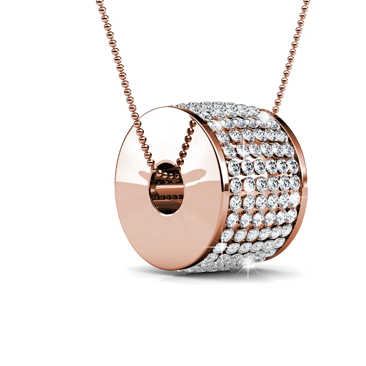 Anabelle 18k White Gold Plated Pendant Necklace with Swarovski Crystals - Image 13