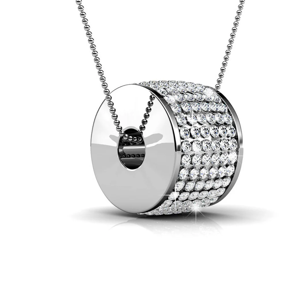 Anabelle 18k White Gold Plated Pendant Necklace with Swarovski Crystals - Image 7