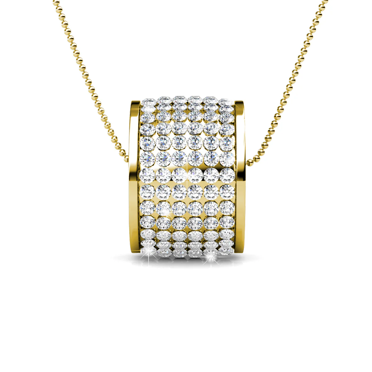 Anabelle 18k White Gold Plated Pendant Necklace with Swarovski Crystals - Image 8