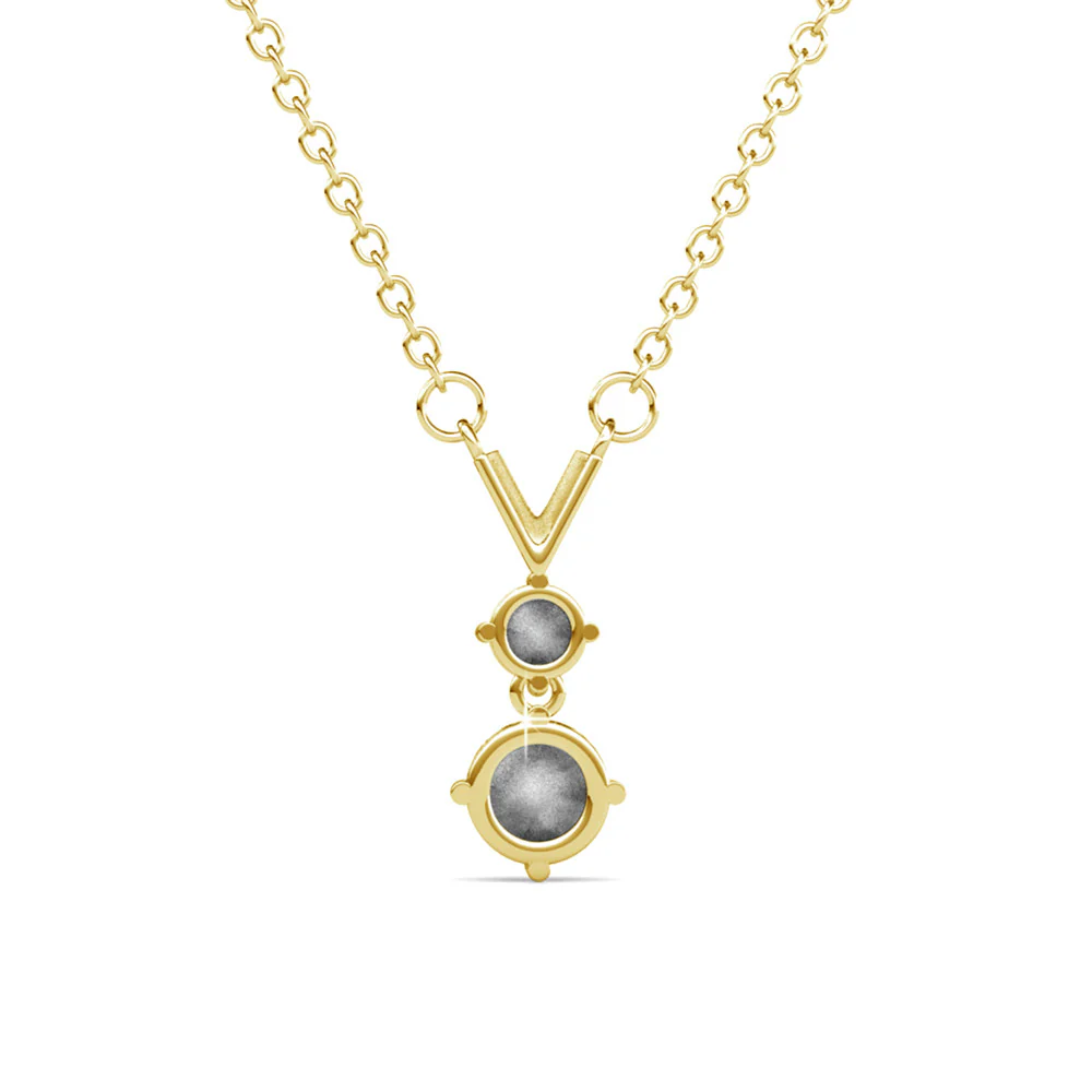 Andy 18k White Gold Plated 2-Stone Pendant Necklace with Swarovski Crystals - Image 12
