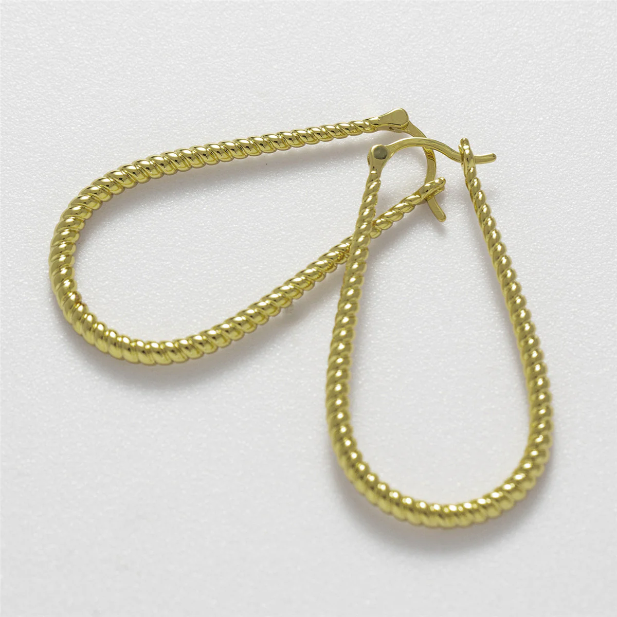 Angelica 18k White Gold Plated 45mm Twisted U-Shaped Hoop Earrings - Image 15