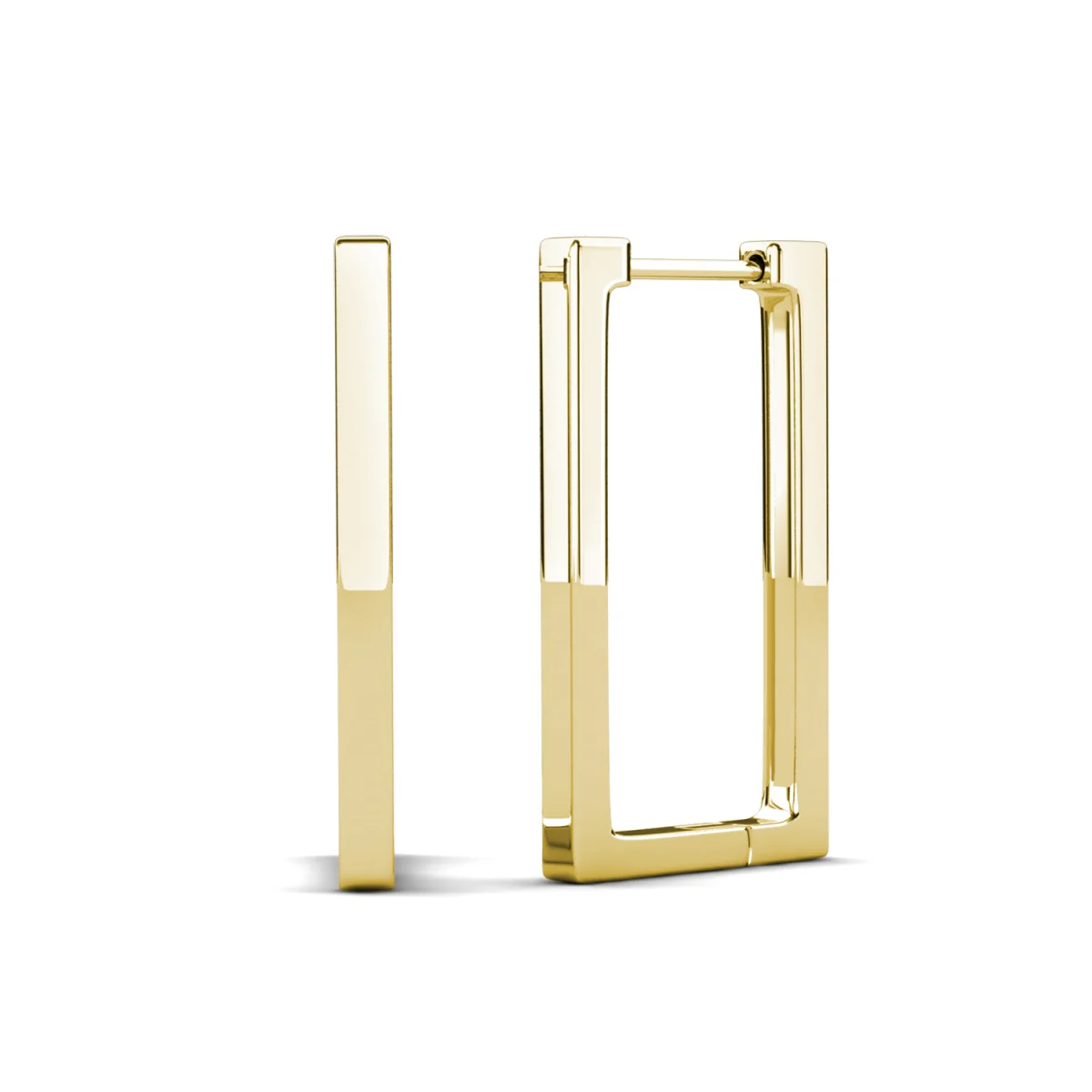 Annalise 18k White Gold Plated 24mm Silver Square  Hoop Earrings - Image 11