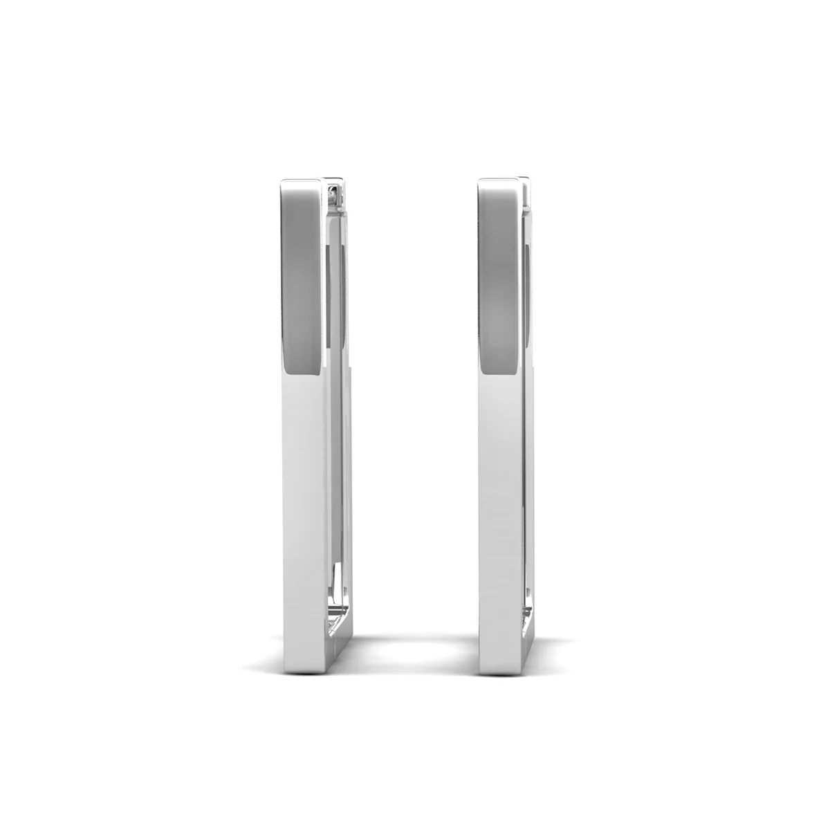 Annalise 18k White Gold Plated 24mm Silver Square  Hoop Earrings - Image 8