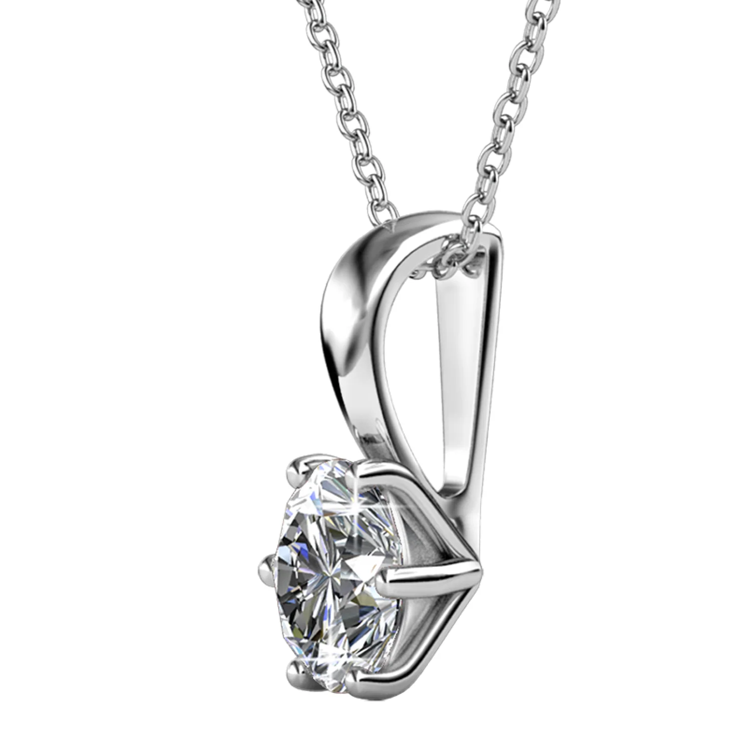 Birthstone Necklace 18k White Gold Plated Solitaire Necklace with 1ct Swarovski Crystal - Image 17