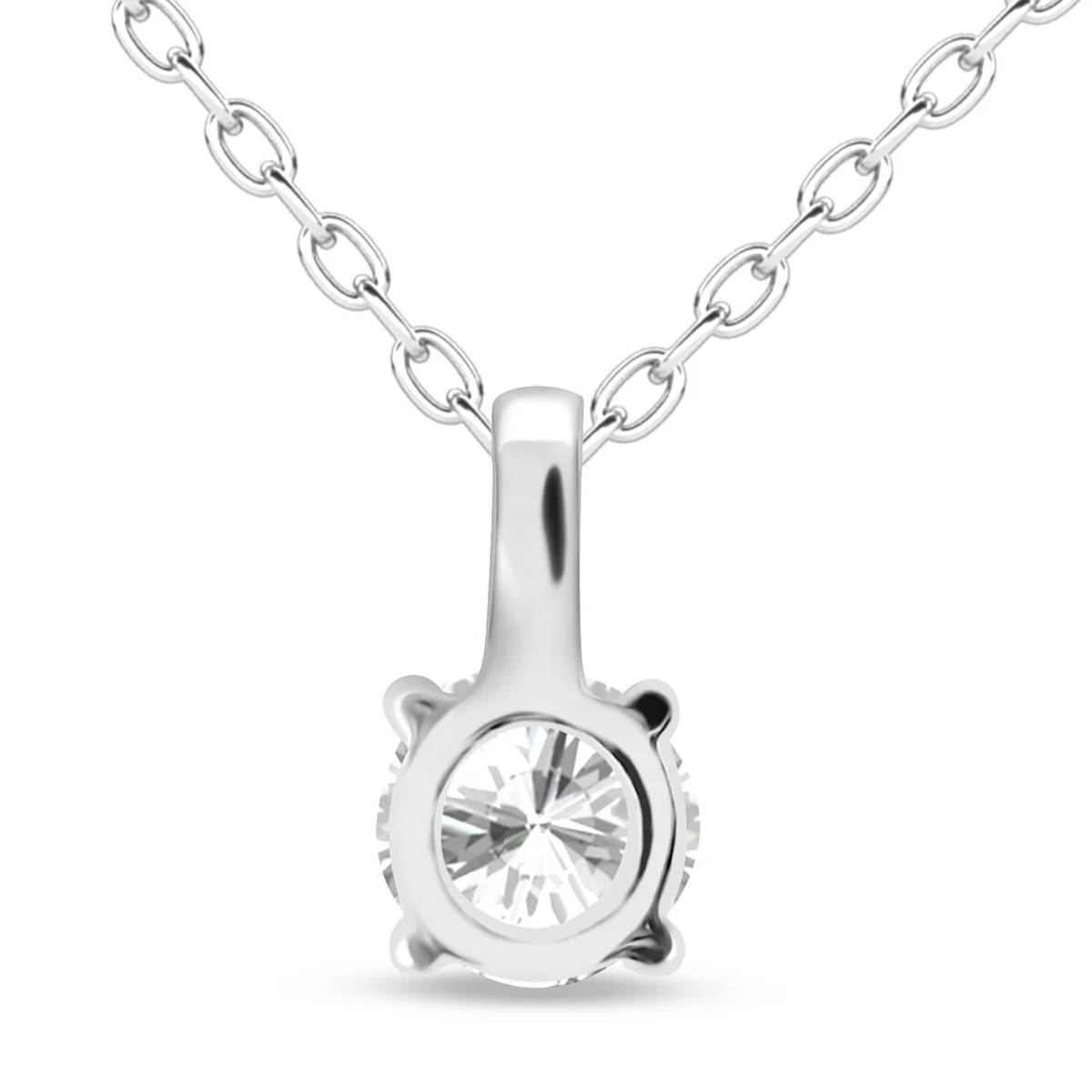 Araylia 18k White Gold Plated Necklace with Solitaire Round Cut Swarovski Crystal - Image 8