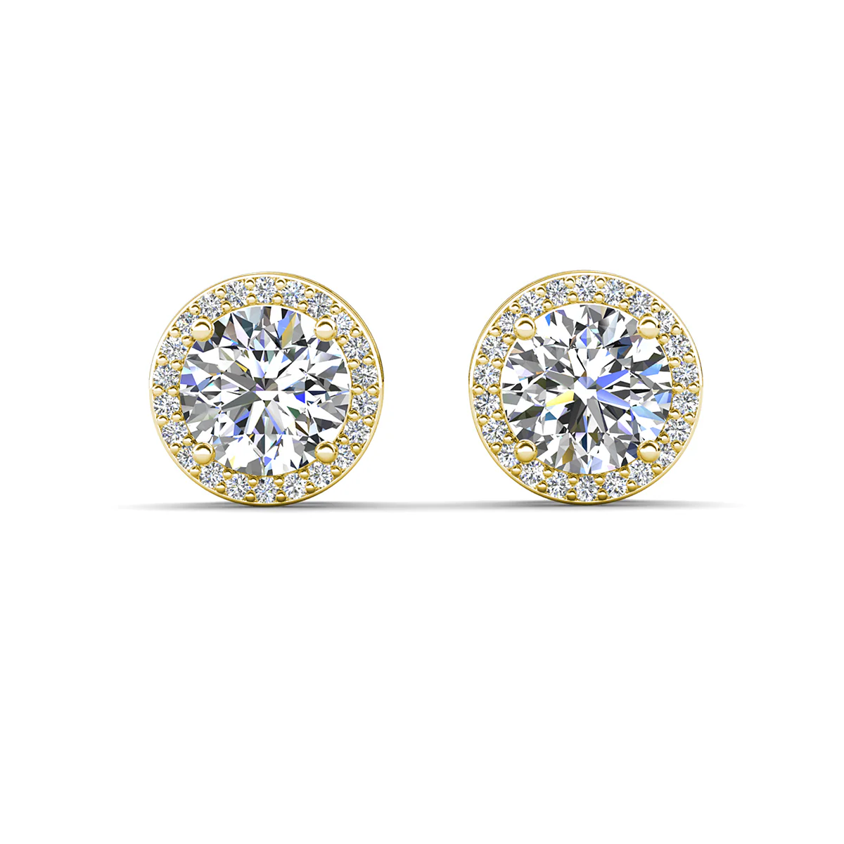Ariel 18k White Gold Plated Halo Stud Earrings with Simulated Diamond Crystals - Image 13