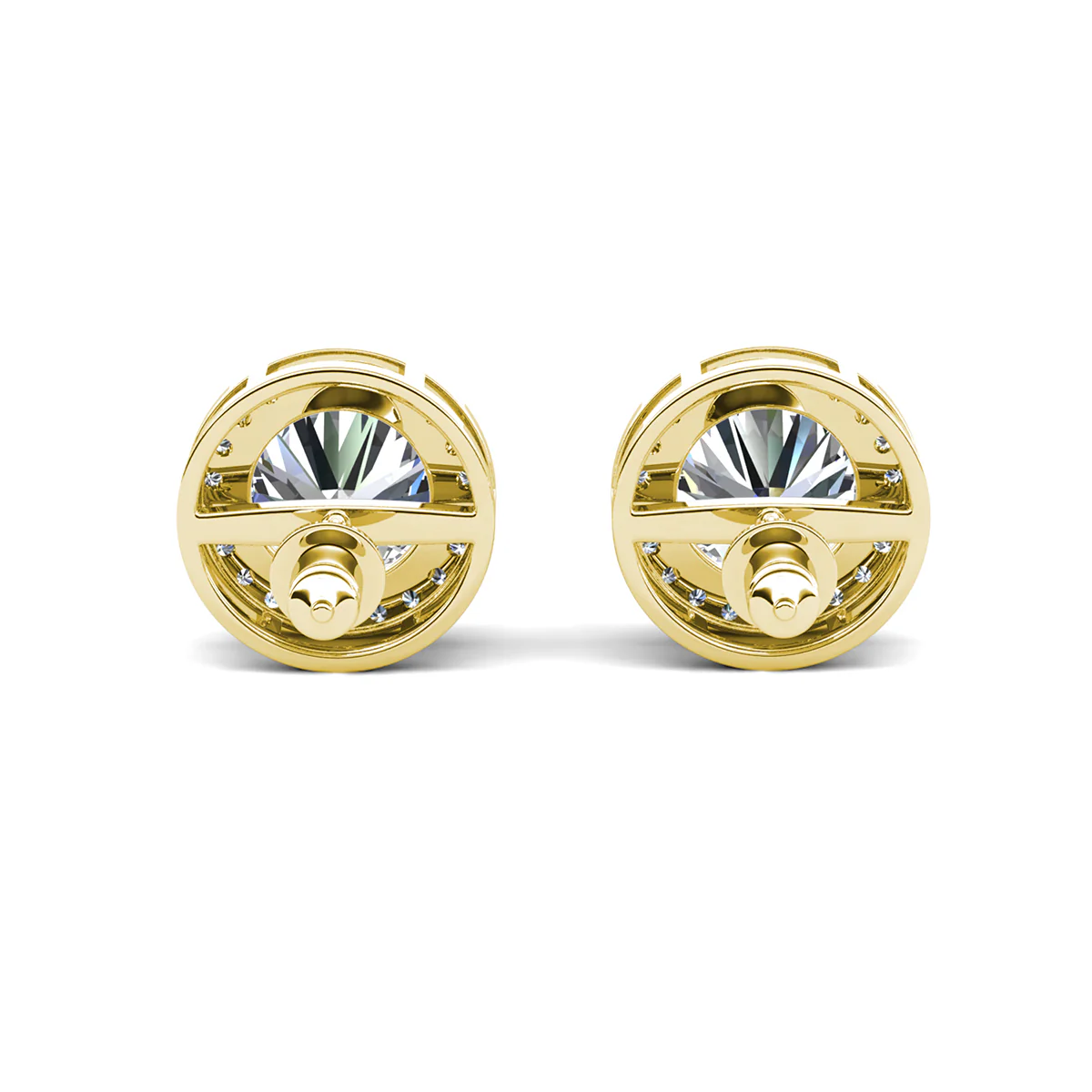 Ariel 18k White Gold Plated Halo Stud Earrings with Simulated Diamond Crystals - Image 14