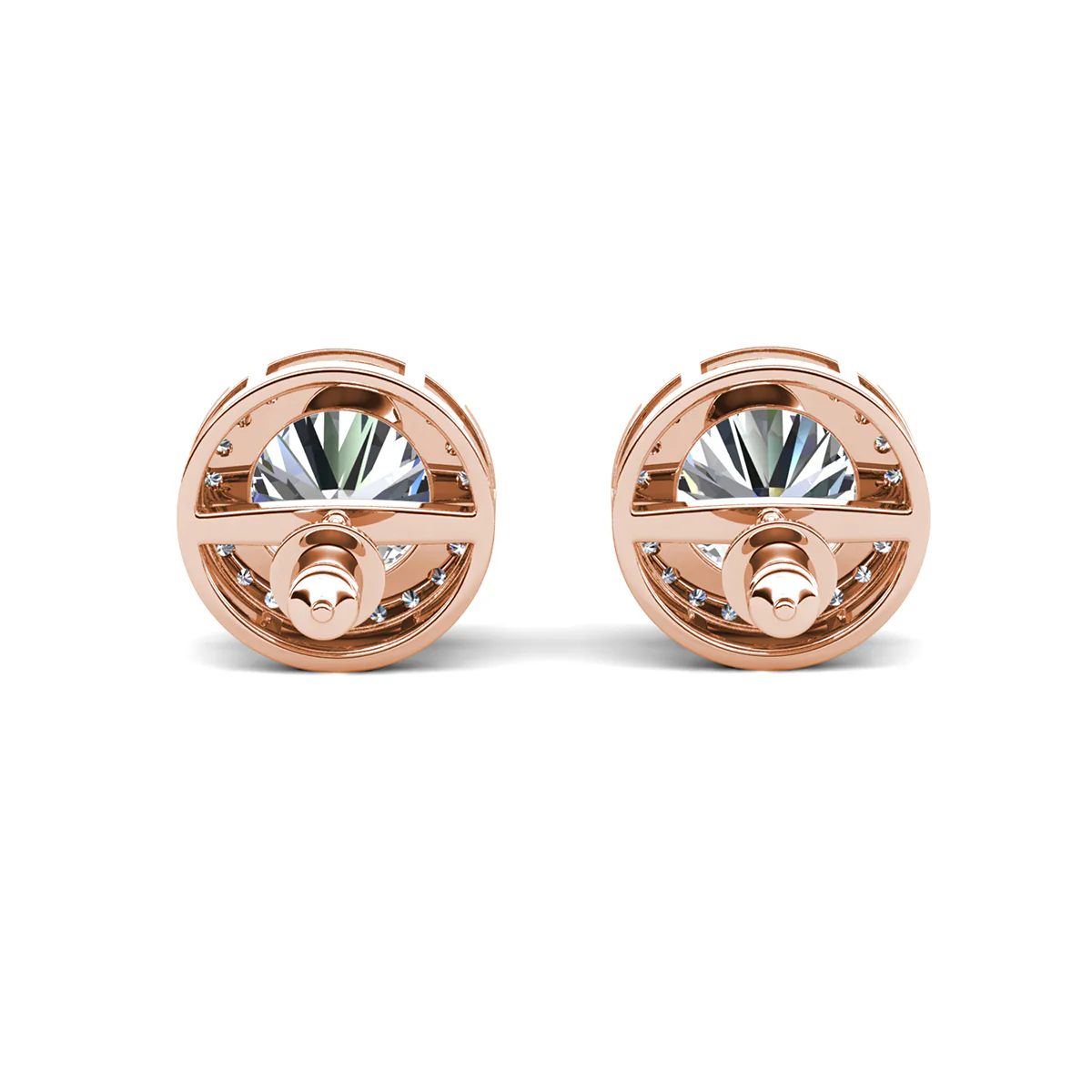 Ariel 18k White Gold Plated Halo Stud Earrings with Simulated Diamond Crystals - Image 19