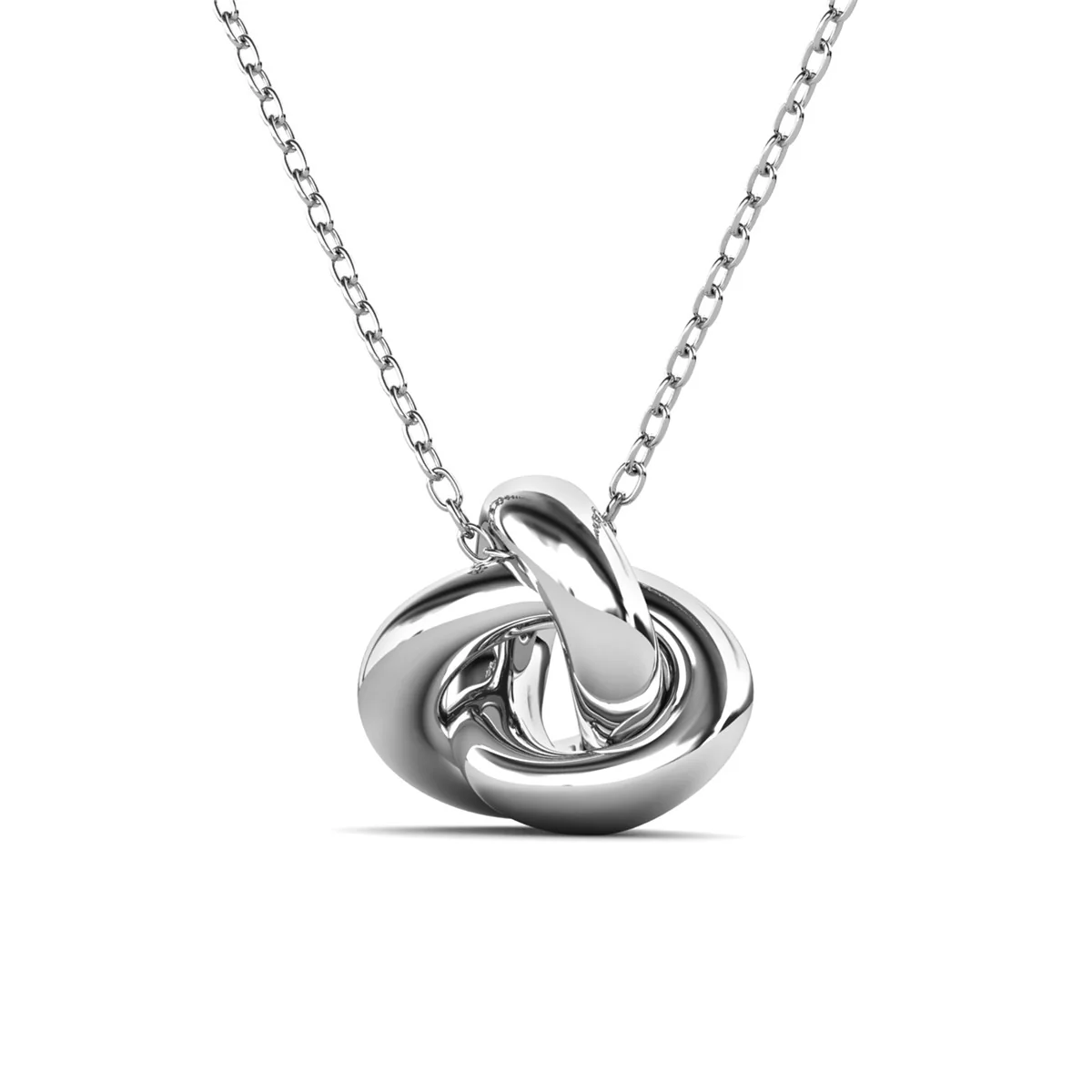 Ashley 18k White Gold Plated Knot Pendant Necklace - Image 8