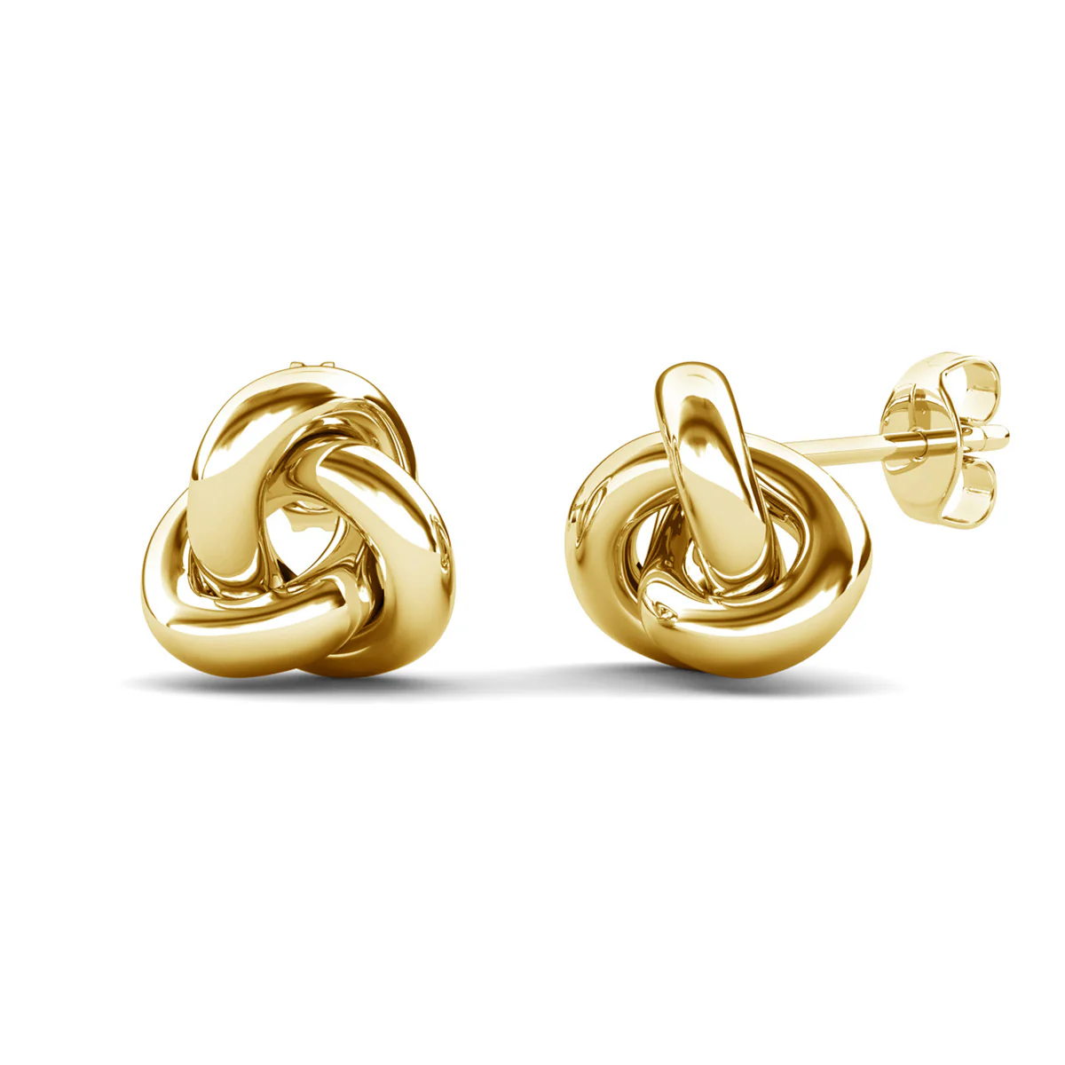 Ashley 18k White Gold Plated Knot Stud Earrings - Image 12