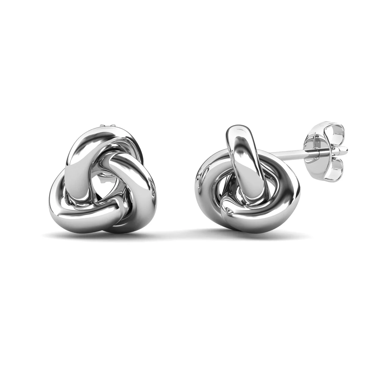 Ashley 18k White Gold Plated Knot Stud Earrings - Image 8