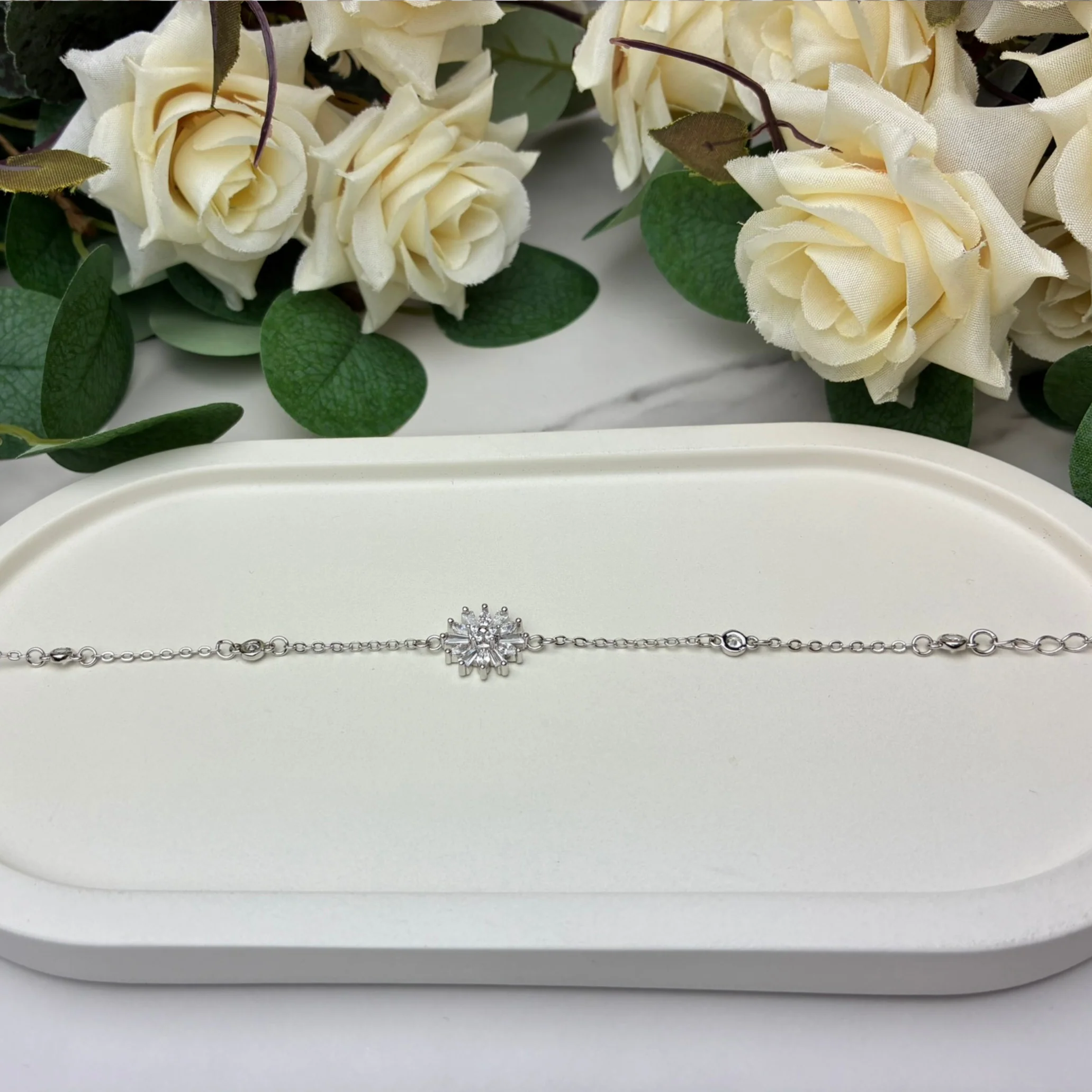 Astara 18k White Gold Plated Bracelet with Simulated Diamond Crystals - Image 6