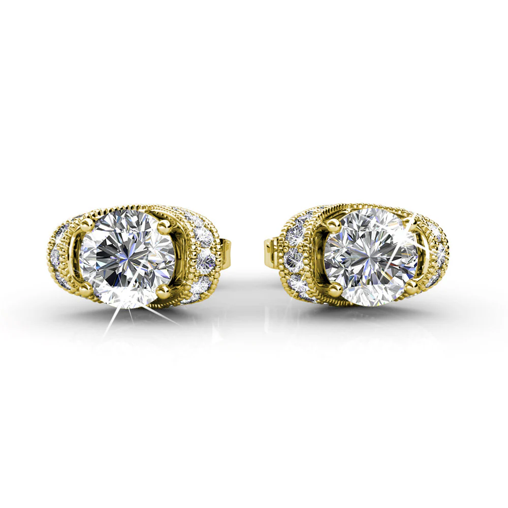 Astrid 18k White Gold Plated Stud Earrings with Swarovski Crystal — Final Sale - Image 12