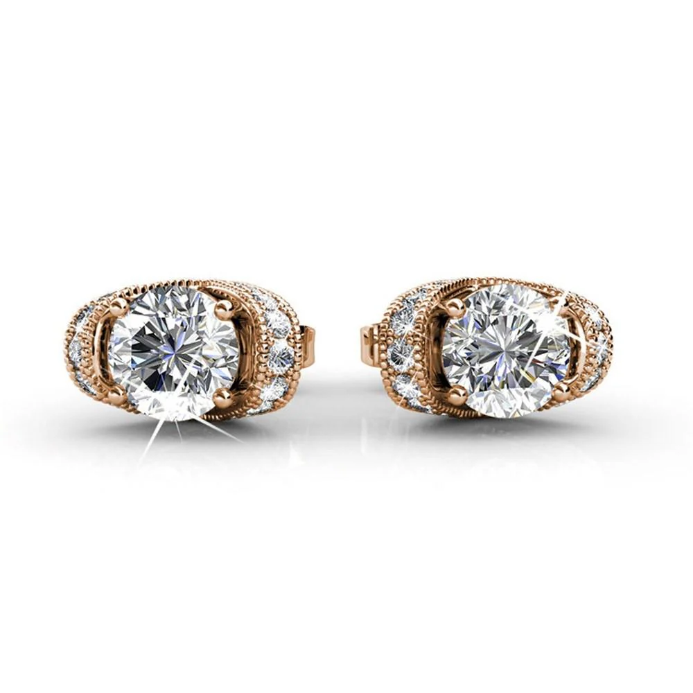 Astrid 18k White Gold Plated Stud Earrings with Swarovski Crystal — Final Sale - Image 16