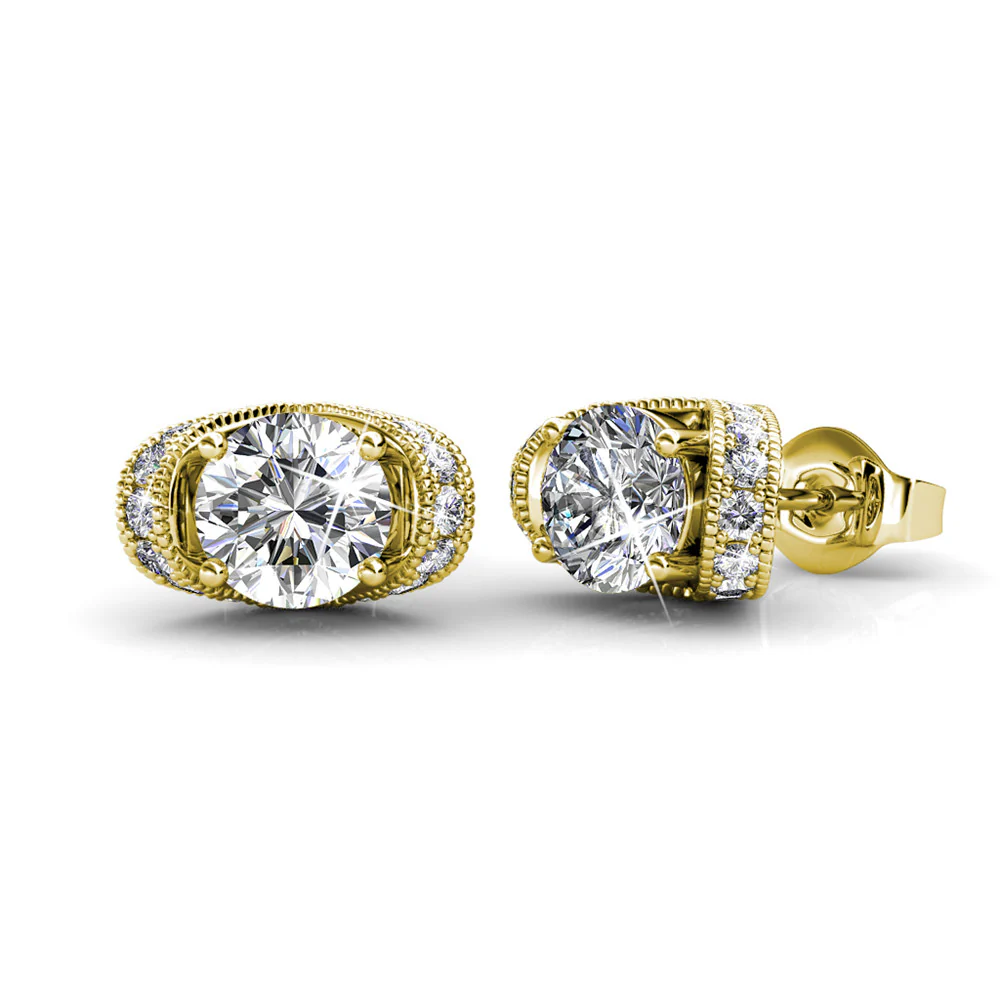 Astrid 18k White Gold Plated Stud Earrings with Swarovski Crystal — Final Sale - Image 9