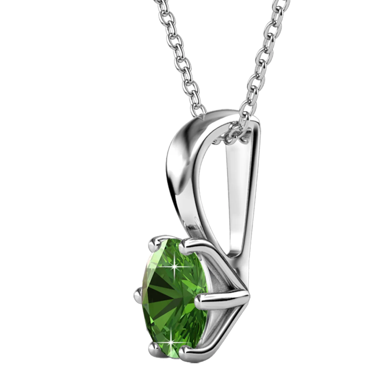 Birthstone Necklace 18k White Gold Plated Solitaire Necklace with 1ct Swarovski Crystal - Image 29