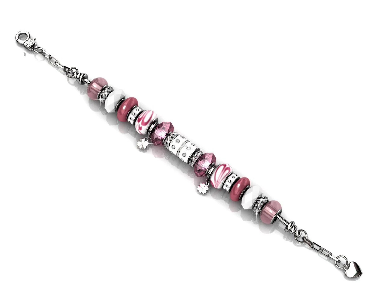 Aurora 18k White Gold Plated Beaded Bracelet with Swarovski Crystals - Image 13