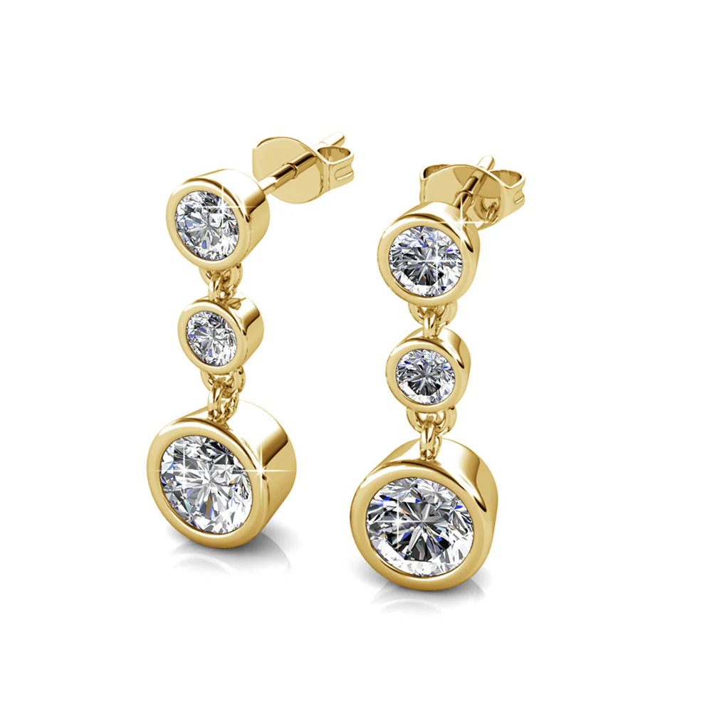 Bailey 18k White Gold Plated Dangle Stud Earrings with Swarovski Crystals — Final Sale - Image 12