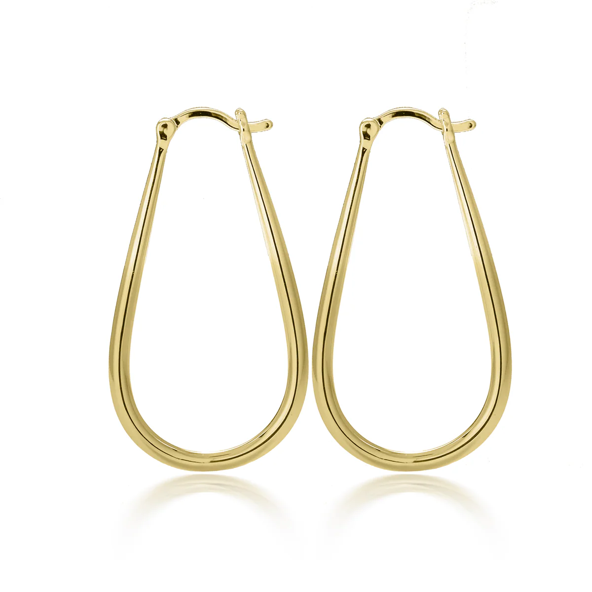 Beatrice 18k White Gold Plated 24mm U-Shaped Hoop Earrings - Image 12