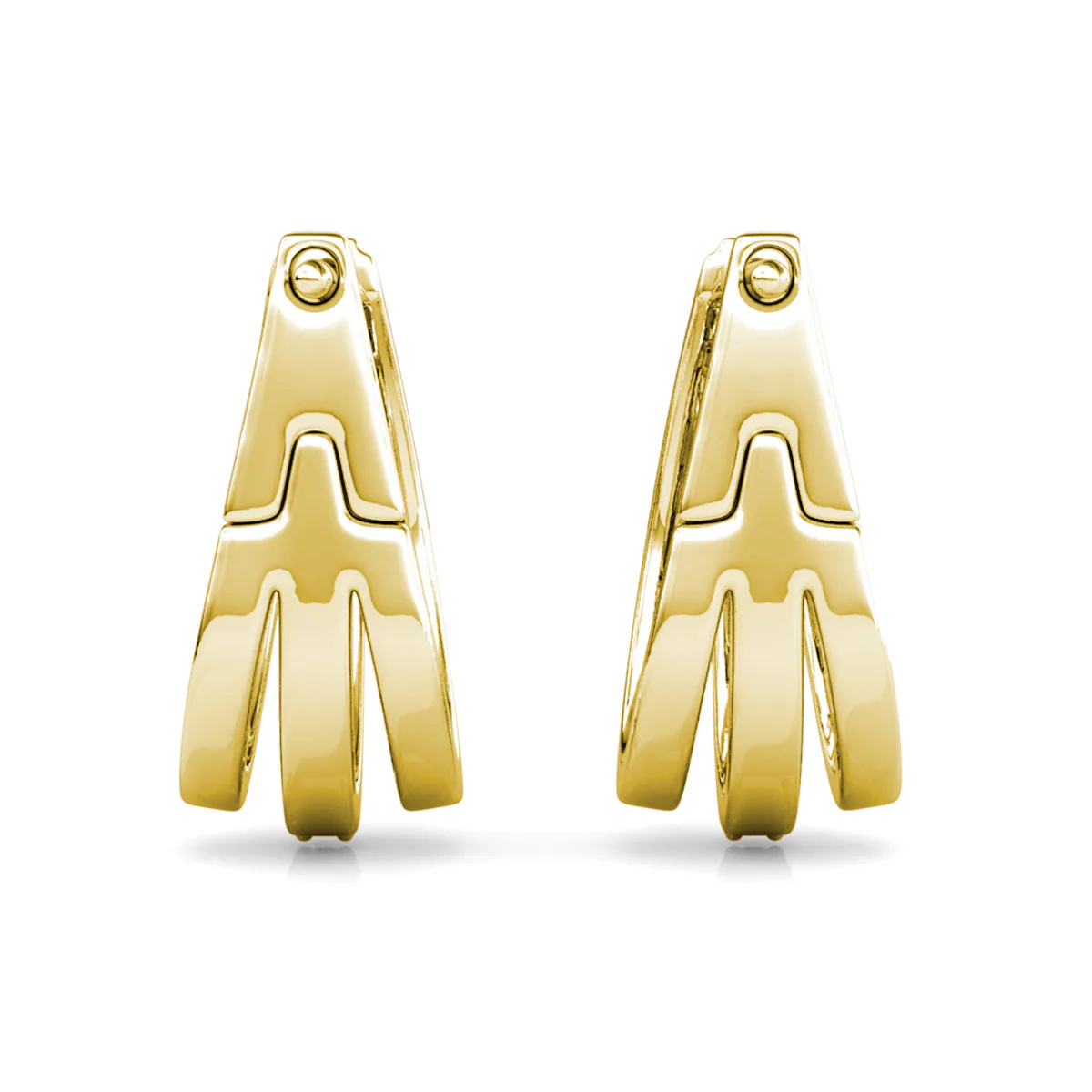 Bella 18k White Gold Plated 17mm Hoop Earrings with Swarovski Crystals - Image 13