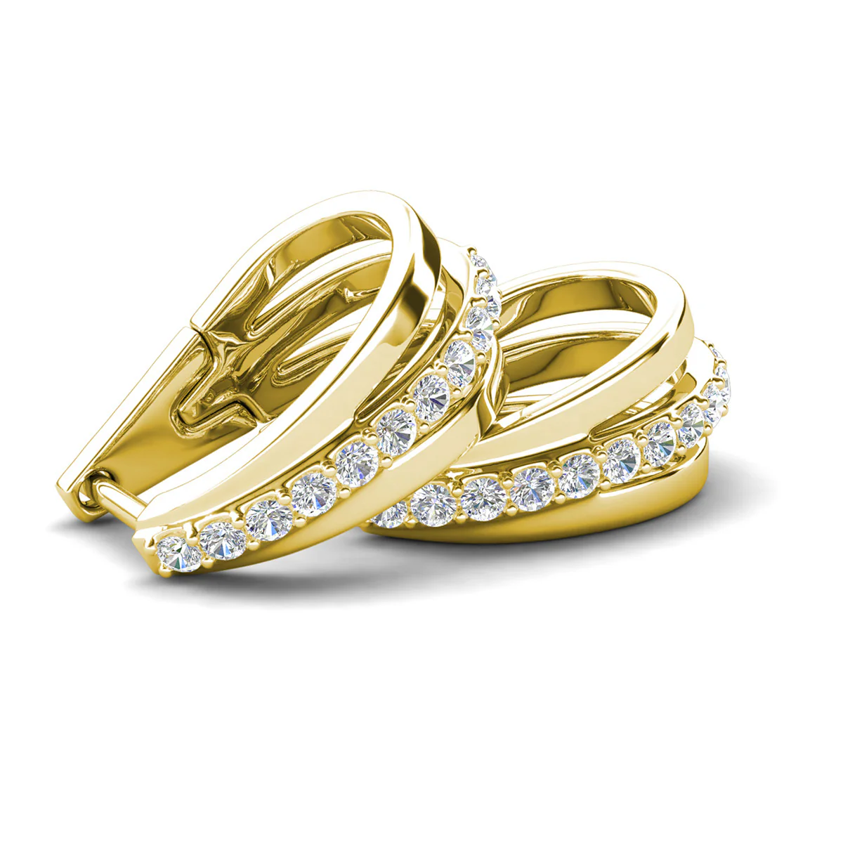 Bella 18k White Gold Plated 17mm Hoop Earrings with Swarovski Crystals - Image 14