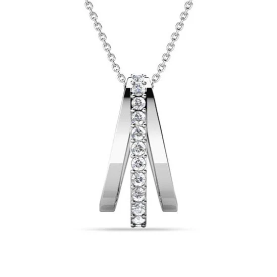 Bella 18k White Gold Plated Necklace with Swarovski Crystals