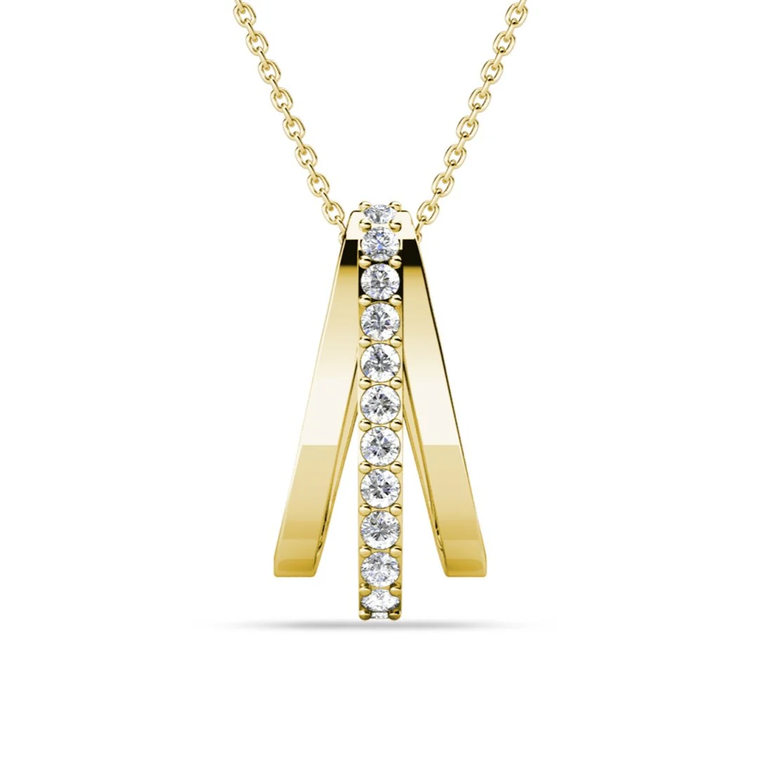 Bella 18k White Gold Plated Necklace with Swarovski Crystals - Image 10