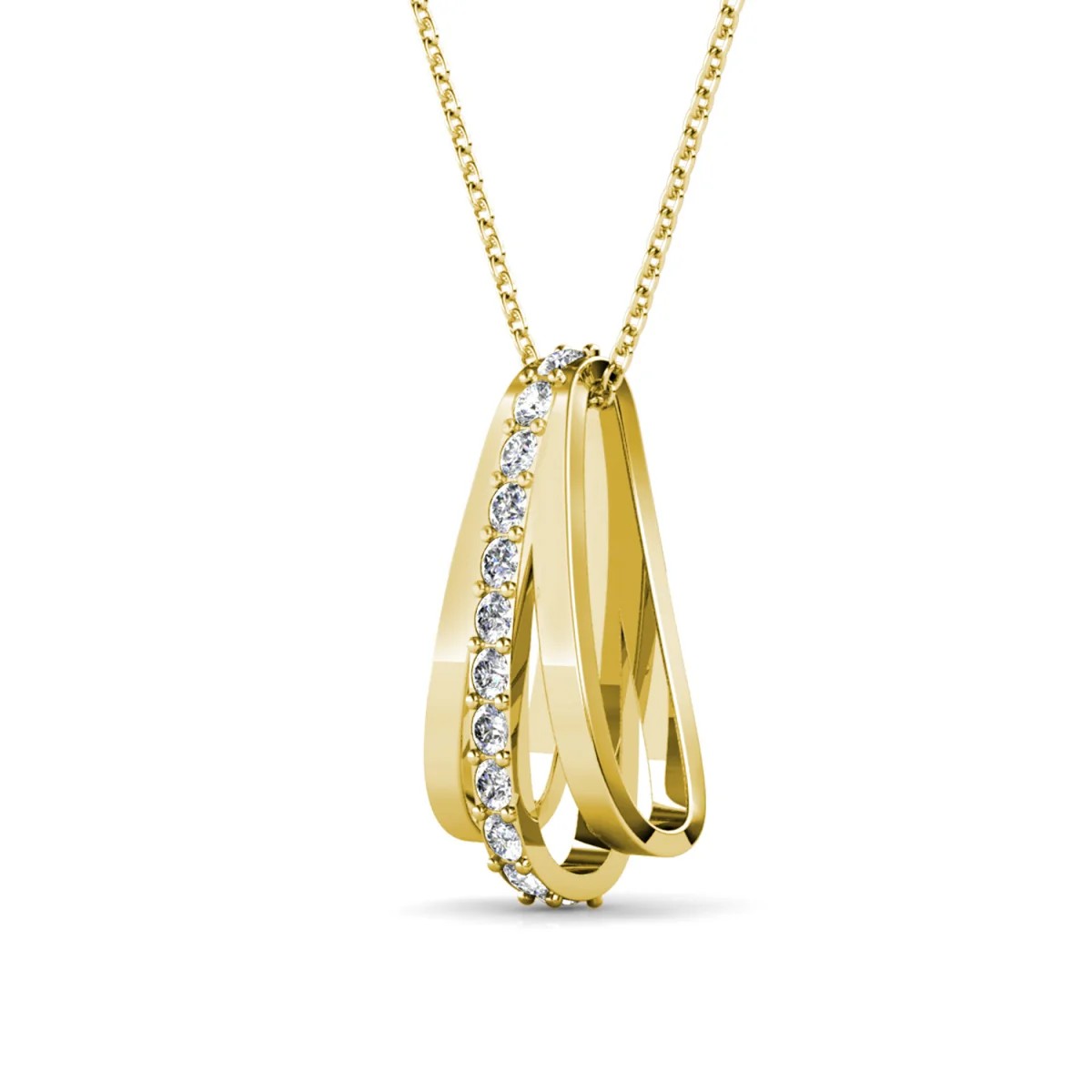Bella 18k White Gold Plated Necklace with Swarovski Crystals - Image 12