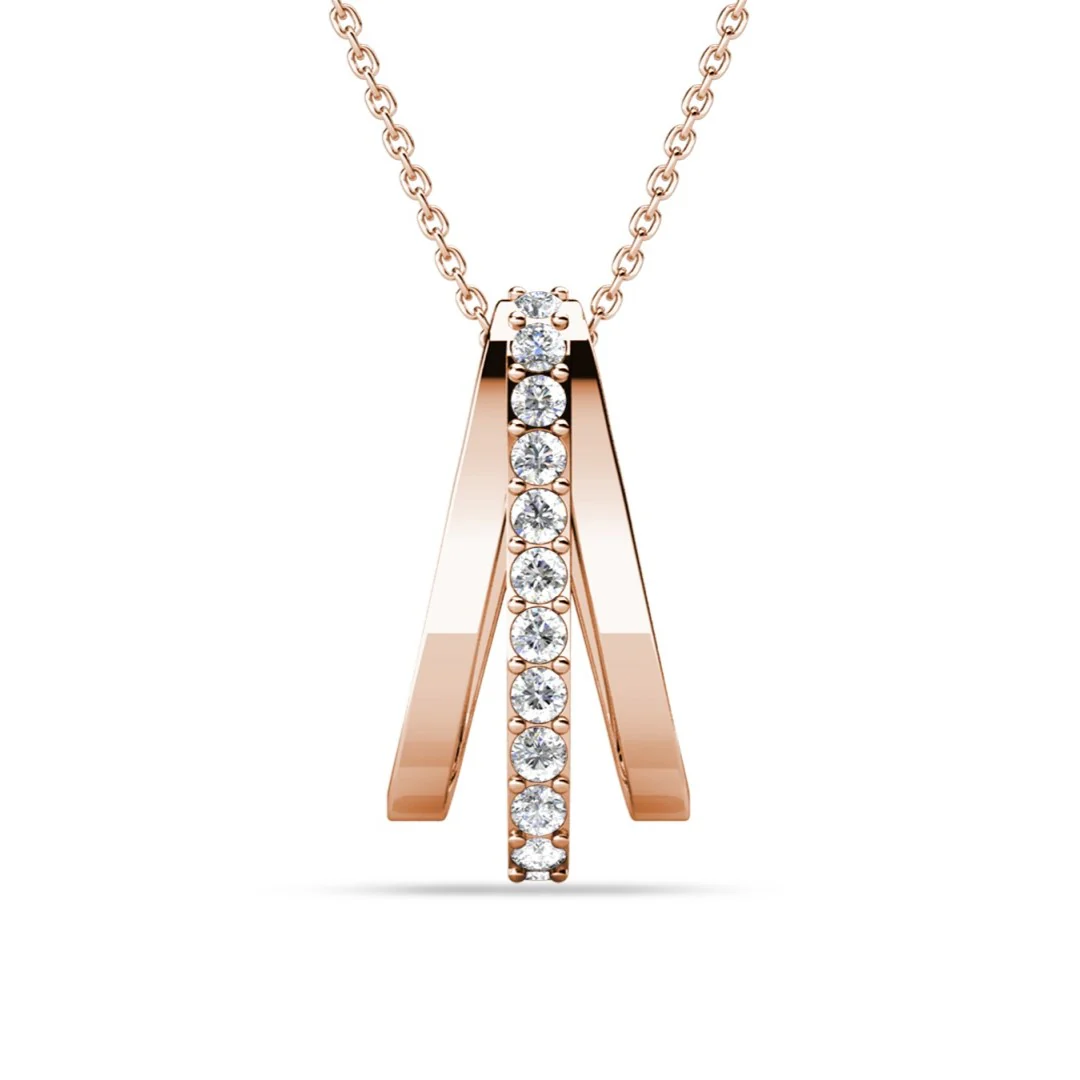 Bella 18k White Gold Plated Necklace with Swarovski Crystals - Image 14