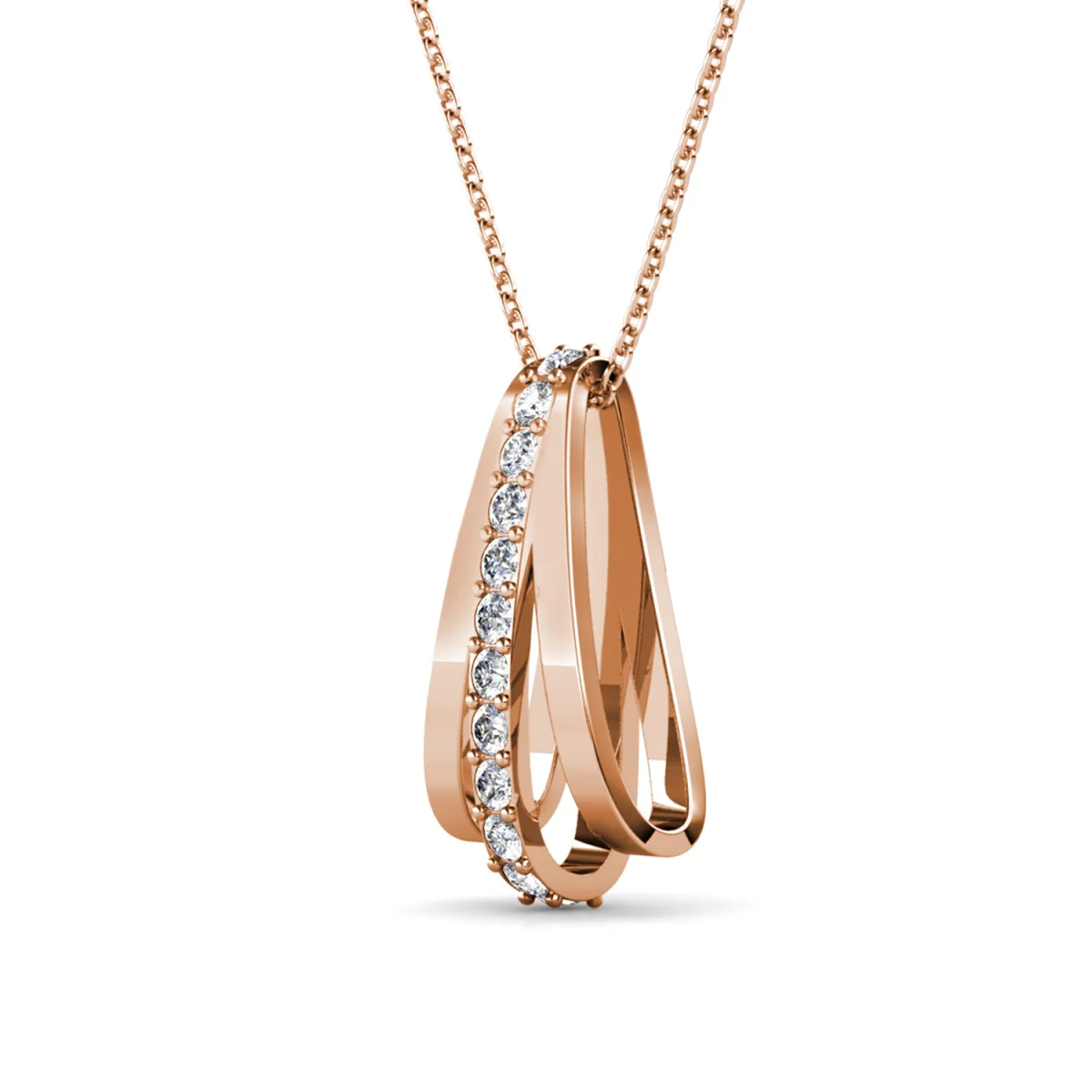 Bella 18k White Gold Plated Necklace with Swarovski Crystals - Image 16