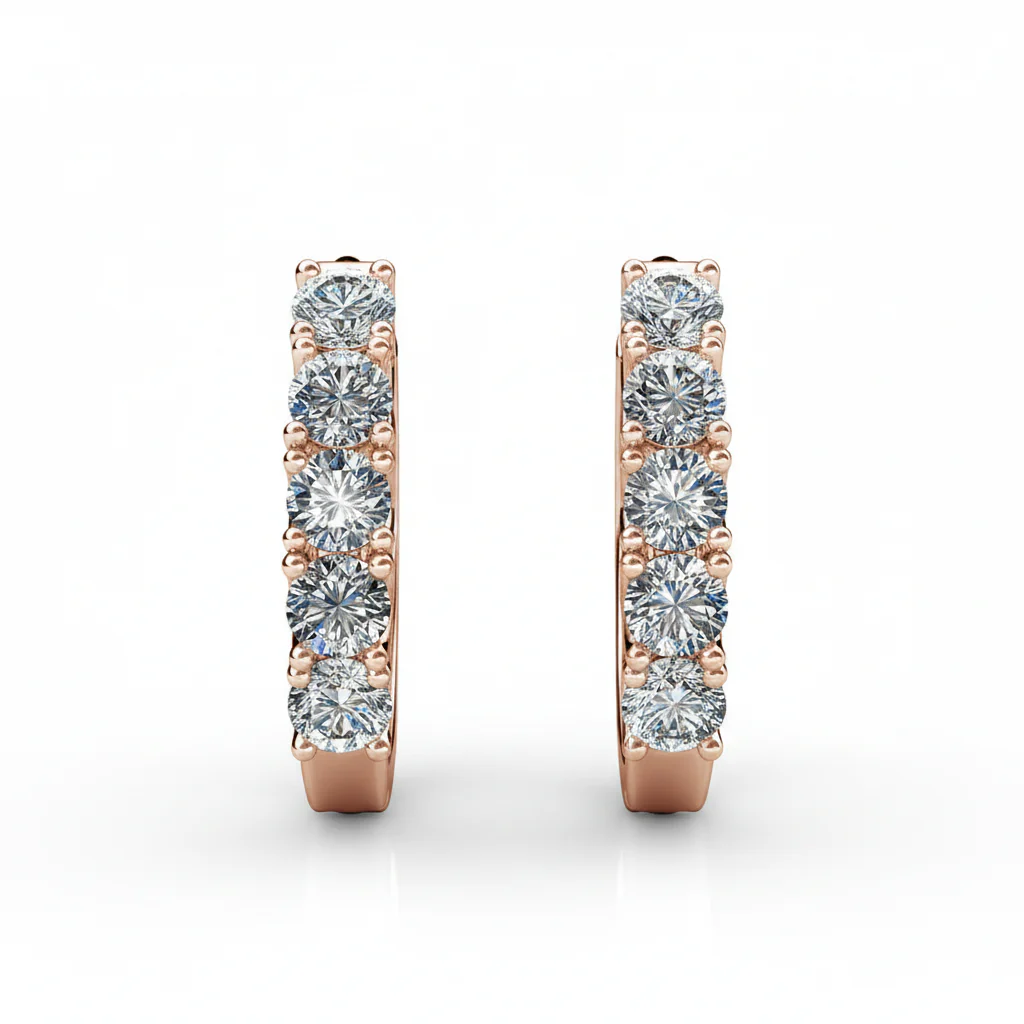 Bethany 18k White Gold Plated 15mm Hoop Crystal Earrings with Swarovski Crystals - Image 16