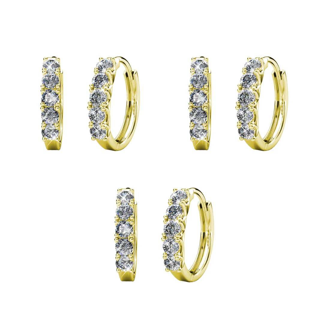 Bethany 18k White Gold Plated 15mm Hoop Crystal Earrings with Swarovski Crystals - Image 19