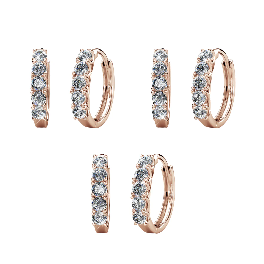 Bethany 18k White Gold Plated 15mm Hoop Crystal Earrings with Swarovski Crystals - Image 20