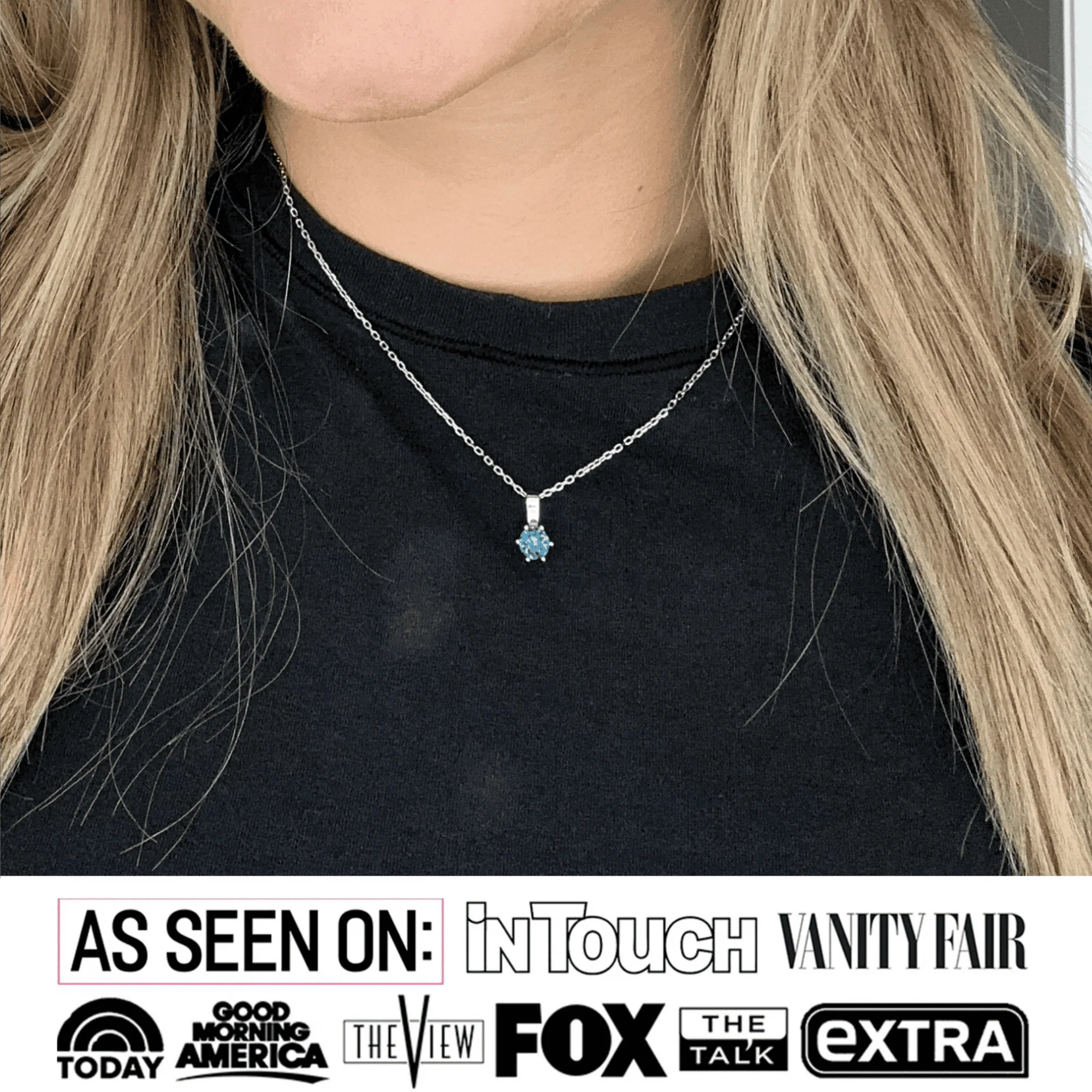 Birthstone Necklace 18k White Gold Plated Solitaire Necklace with 1ct Swarovski Crystal - Image 2