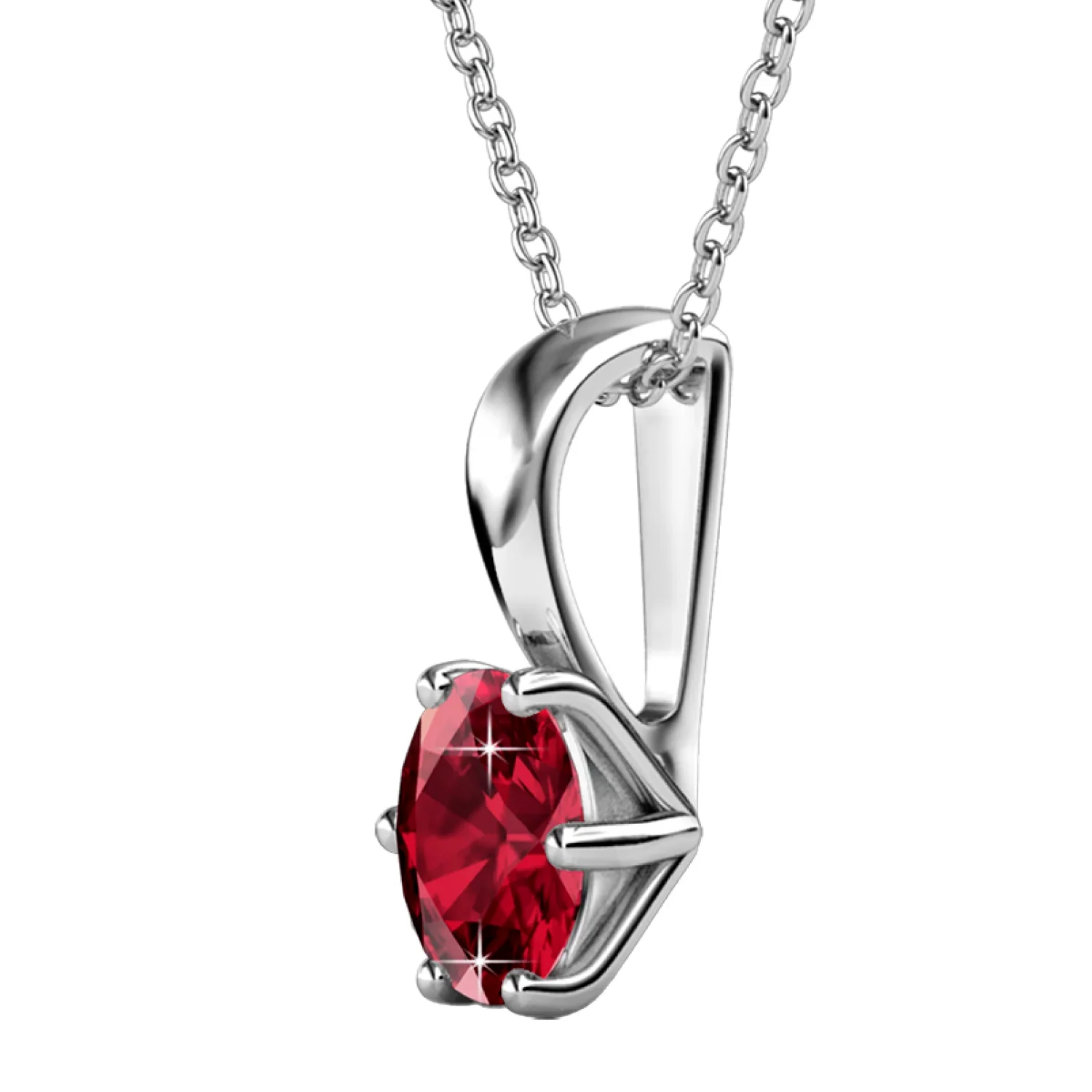 Birthstone Necklace 18k White Gold Plated Solitaire Necklace with 1ct Swarovski Crystal - Image 8