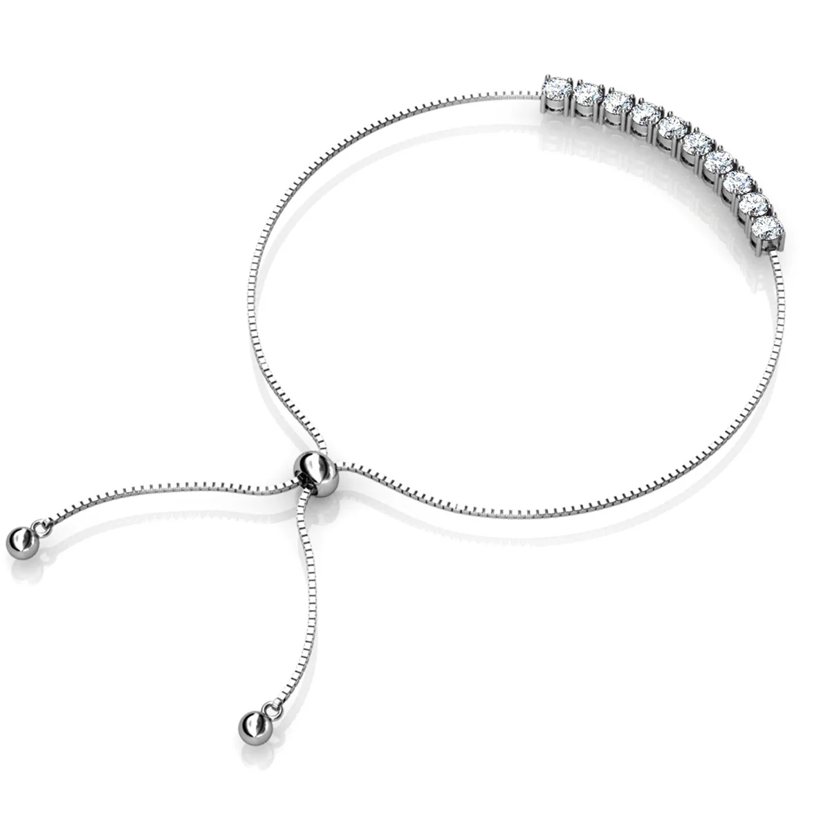 Cameron 18k White Gold Plated Bracelet with Swarovski Crystals - Image 9