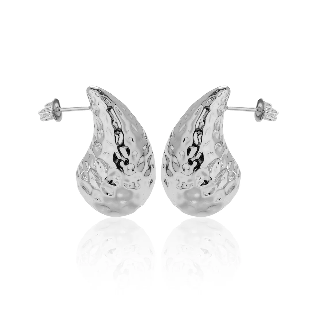 Candice 18k White Gold Plated Teardrop Stud Earrings - Image 9