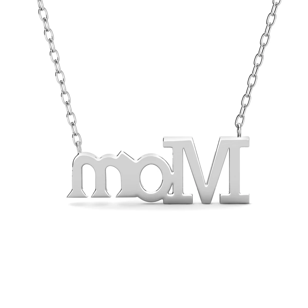 Carrie 18k White Gold Plated Mom Necklace with Swarovski Crystals - Image 9