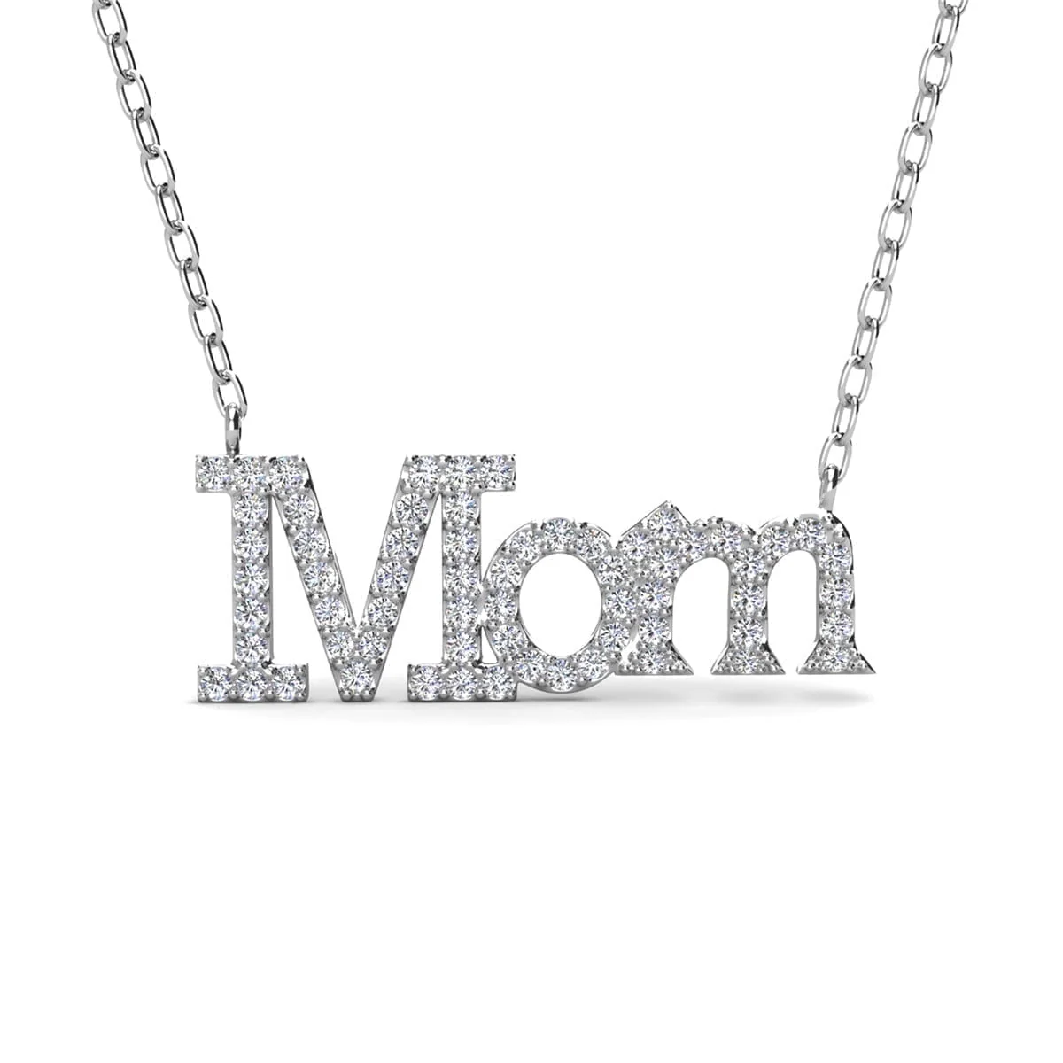 Carrie 18k White Gold Plated Necklace with Swarovski Crystals & Heartfelt Message for Mom - Image 8
