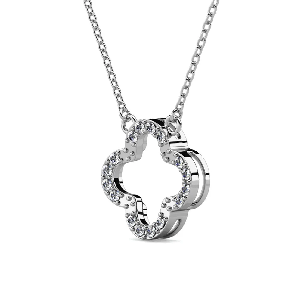 Cassandra 18k White Gold Plated Necklace with Swarovski Crystals - Image 6